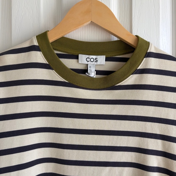 NWT COS The Clean-Cut Stripe Long Sleeve Cotton T-Shirt - Picture 3 of 6
